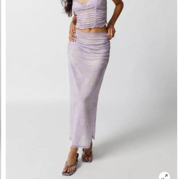 NWT Out From Under Violet Purple Sheer Maxi Skirt - Picture 5 of 8
